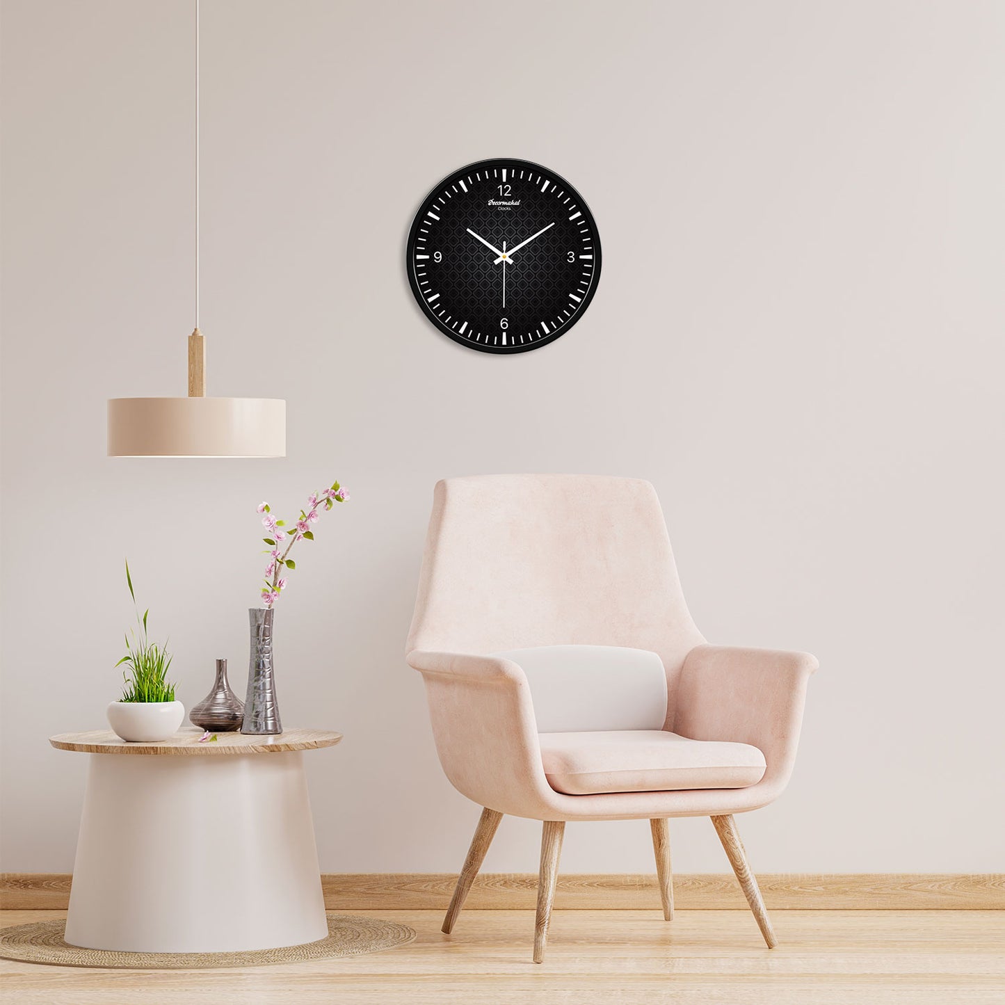 Black Round Number Designer Wall Clock