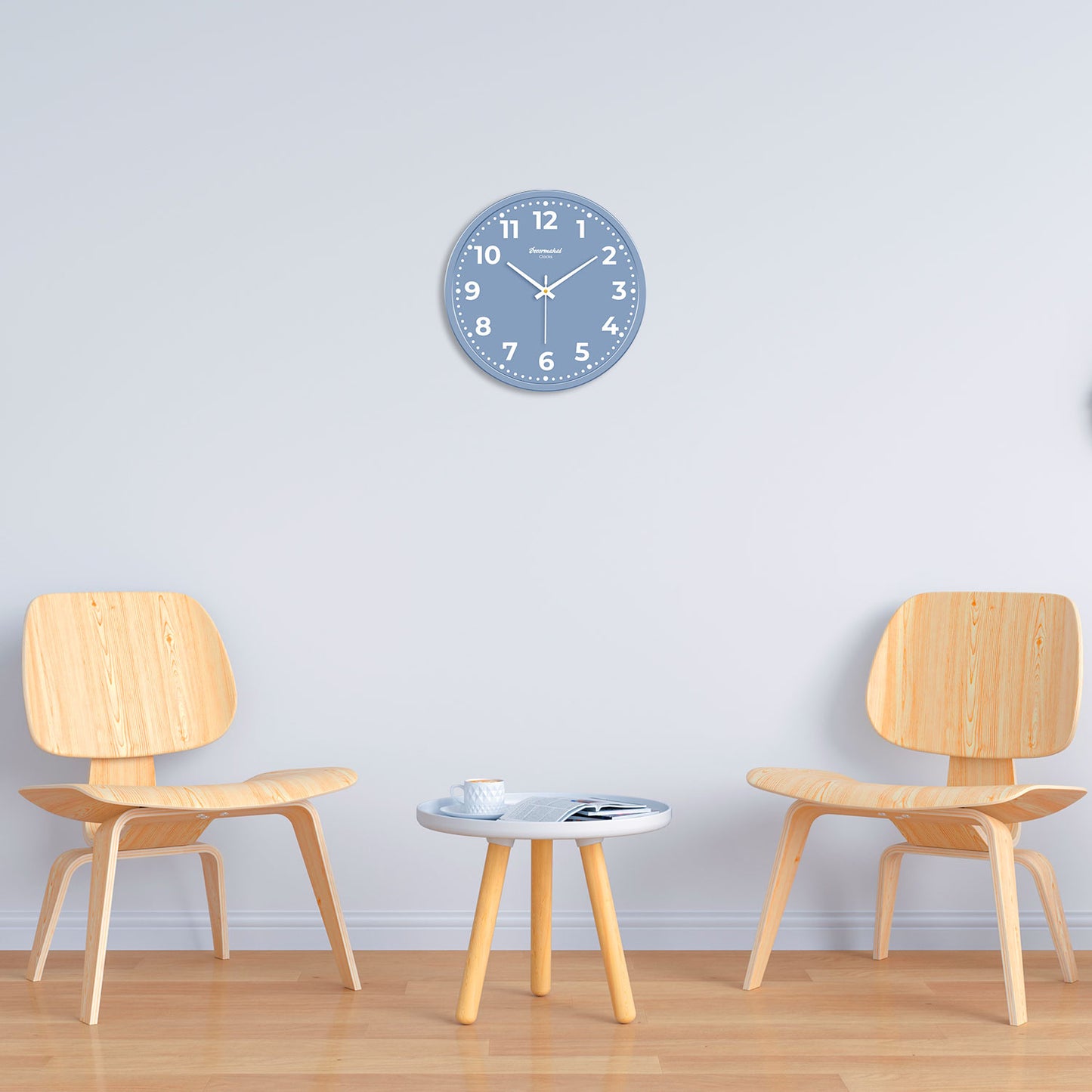 Grey And White Round Designer Wall Clock