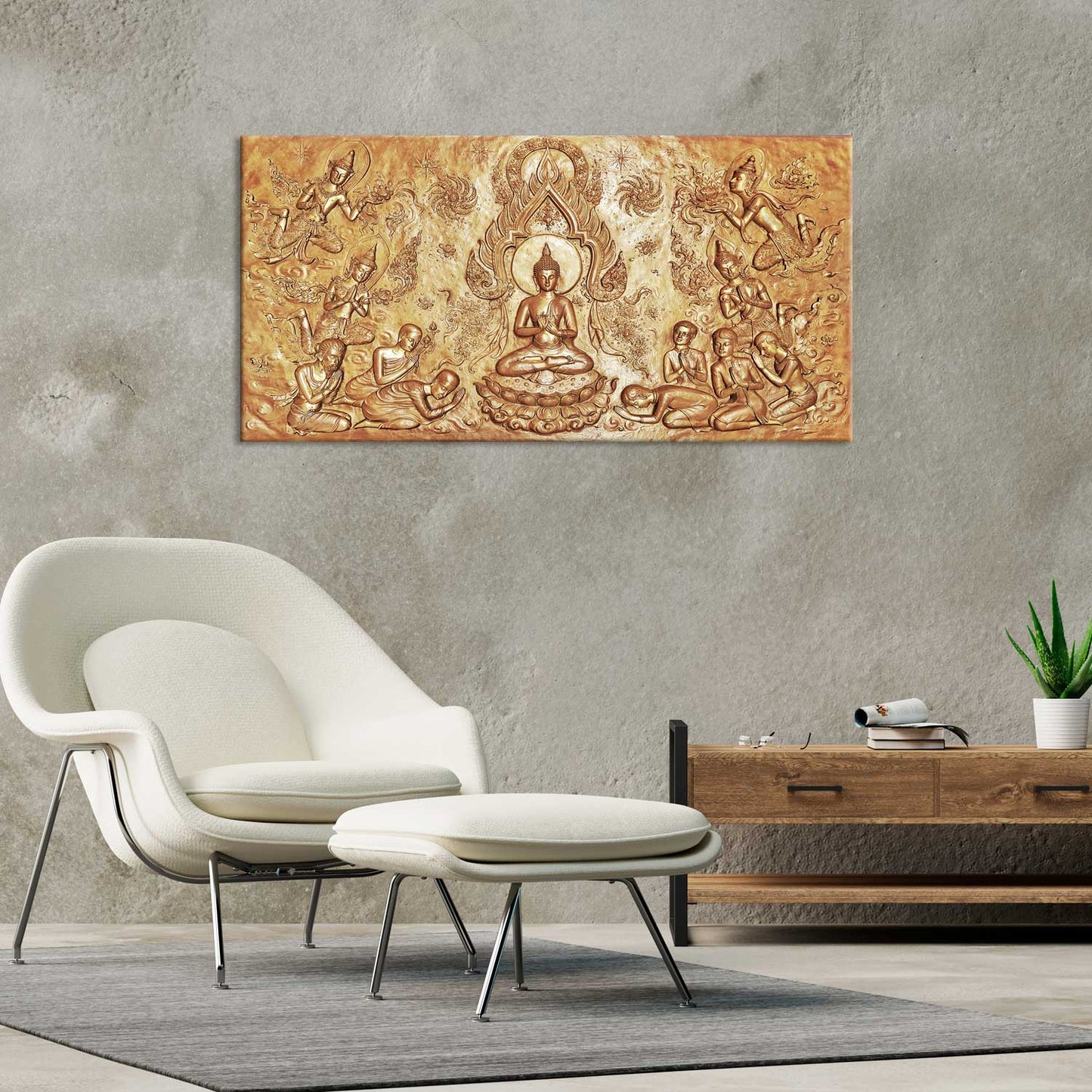 Meditation Lord Buddha Wall Painting