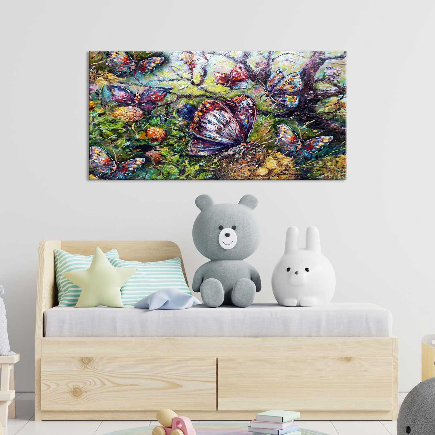 Multi Color Butterfly Wall Painting